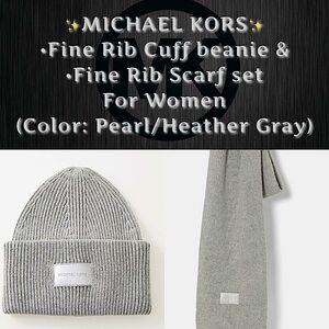 ✨Michael Kors - Heavy Ribbed Cuff Beanie & Scarf 2pc For Women✨NWT✨